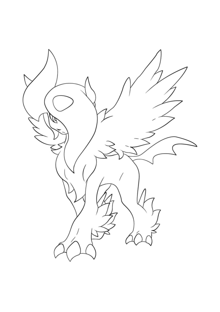 Coloriage Absol (A4) à imprimer