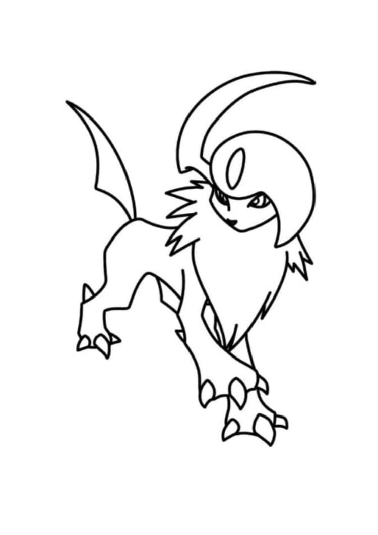 Coloriage Absol (A4) à imprimer