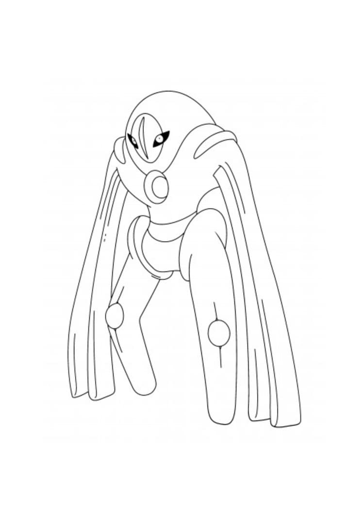 Coloriage Deoxys (A4) à imprimer