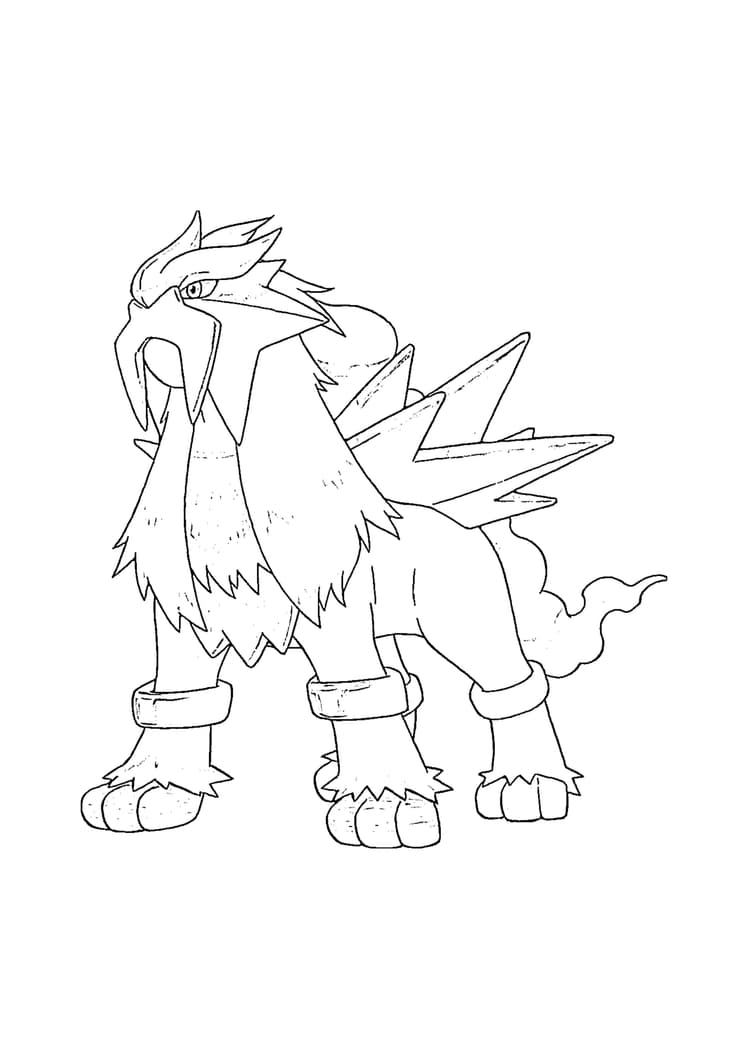 Coloriage Entei (A4) à imprimer