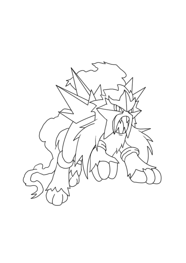 Coloriage Entei (A4) à imprimer