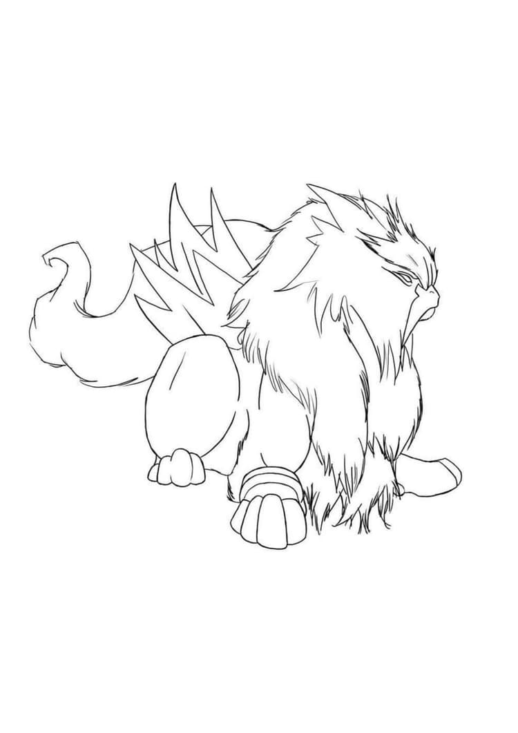 Coloriage Entei (A4) à imprimer