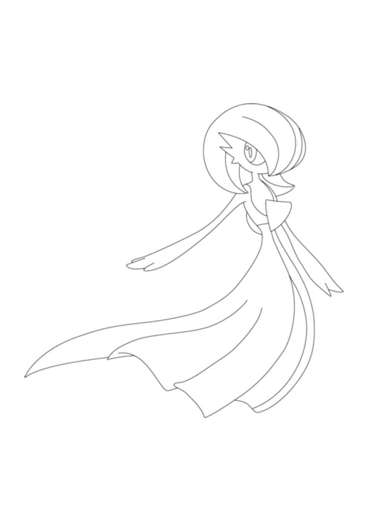 Coloriage Gardevoir (A4) à imprimer