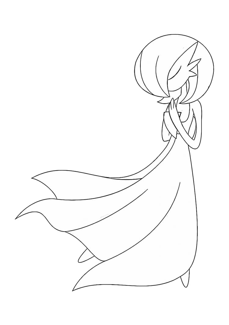 Coloriage Gardevoir (A4) à imprimer