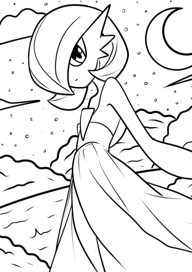 Coloriage Gardevoir (A4) à imprimer