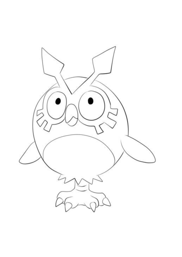 Coloriage Hoothoot (A4) à imprimer