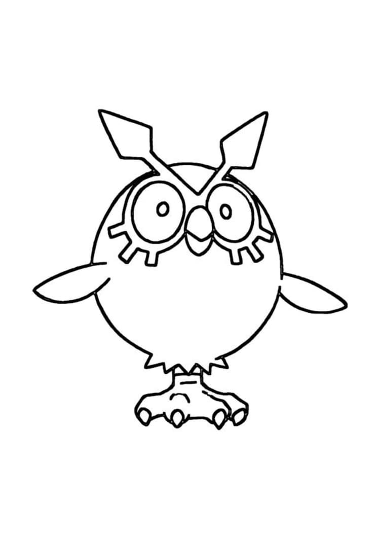 Coloriage Hoothoot (A4) à imprimer