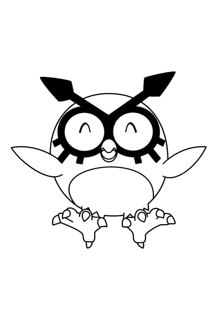 Coloriage Hoothoot (A4) à imprimer