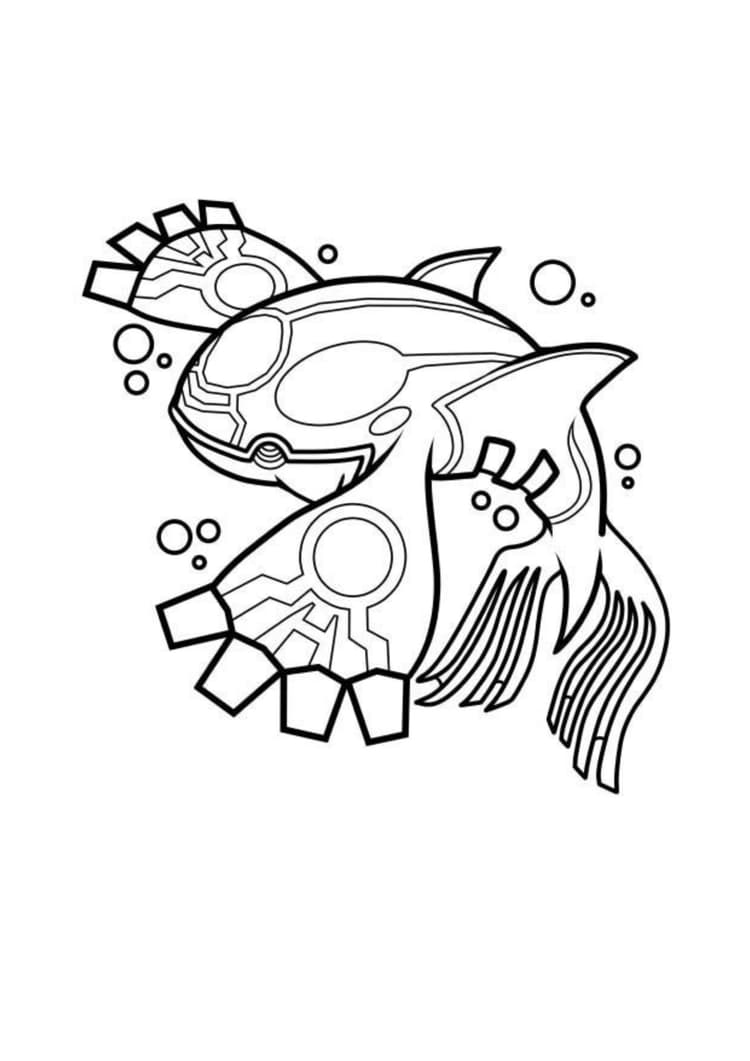 Coloriage Kyogre (A4) à imprimer