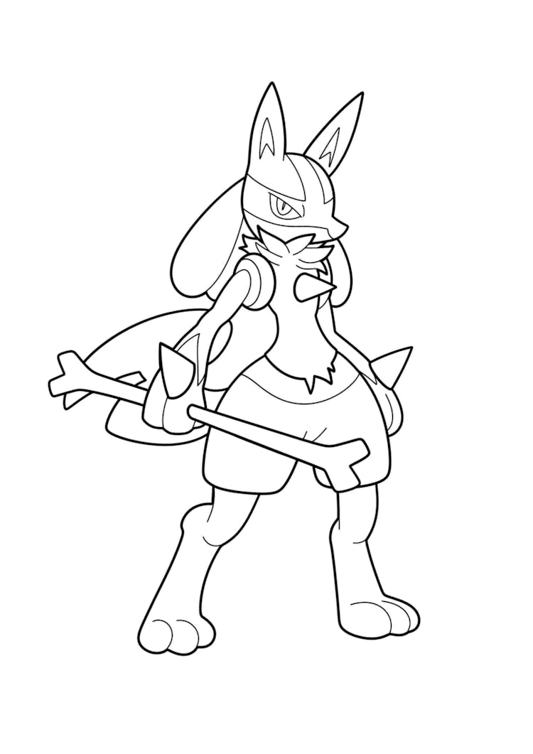 Coloriage Lucario (A4) à imprimer