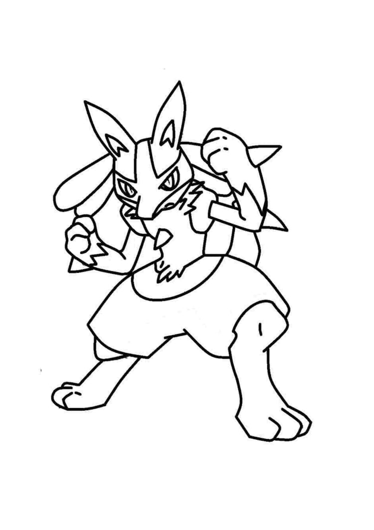 Coloriage Lucario (A4) à imprimer