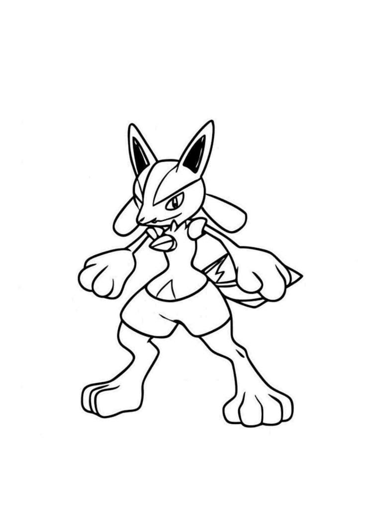 Coloriage Lucario (A4) à imprimer