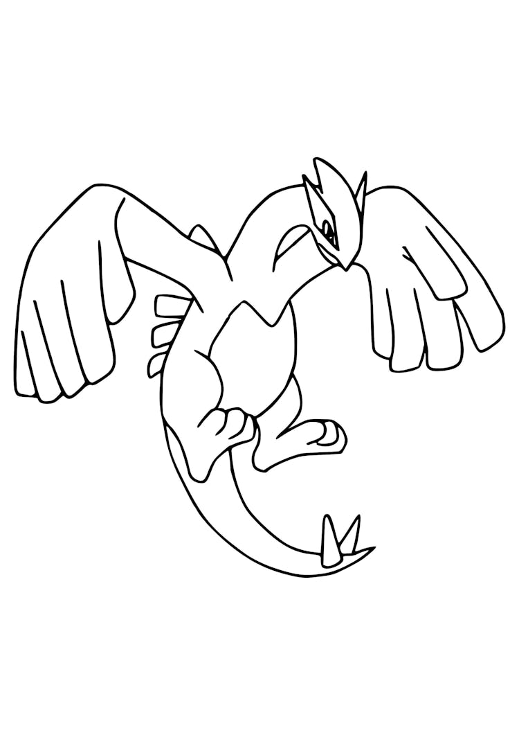 Coloriage Lugia (A4) à imprimer