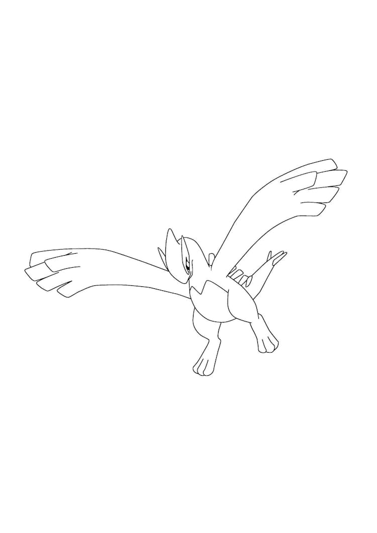 Coloriage Lugia (A4) à imprimer