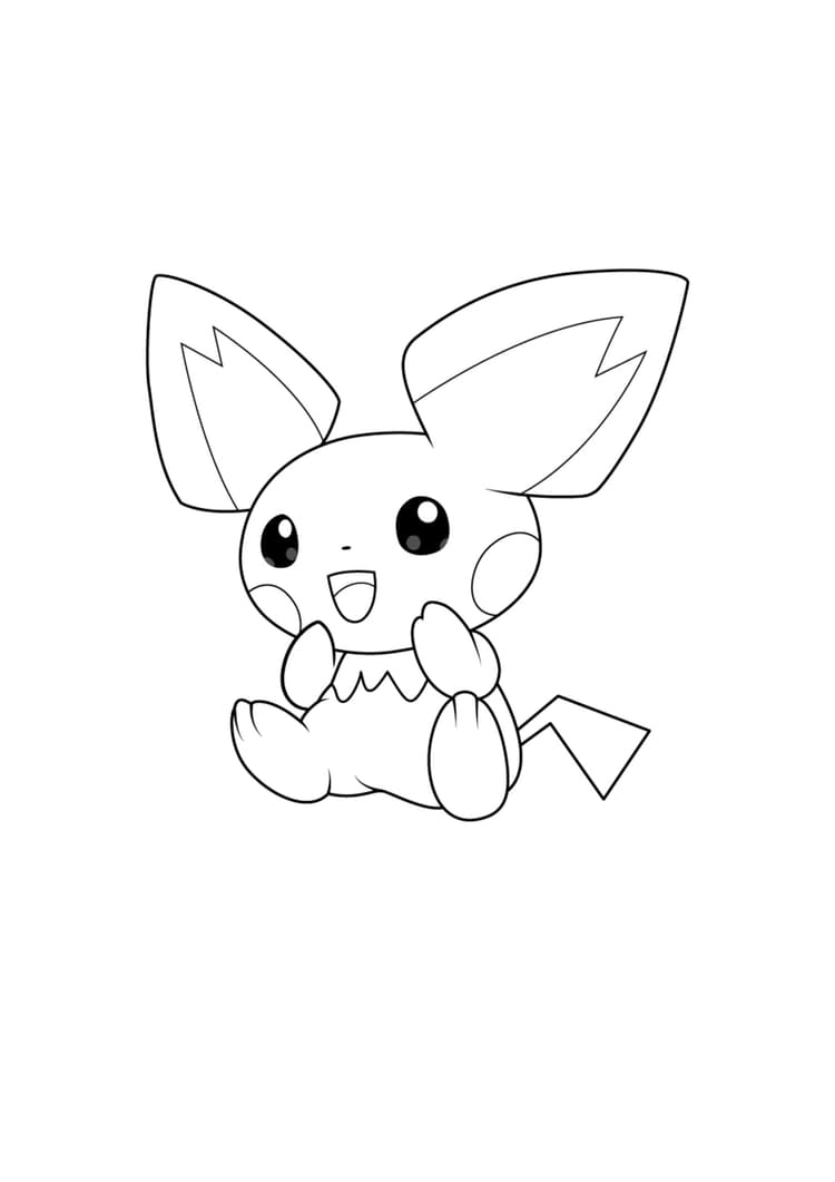 Coloriage Pichu (A4) à imprimer