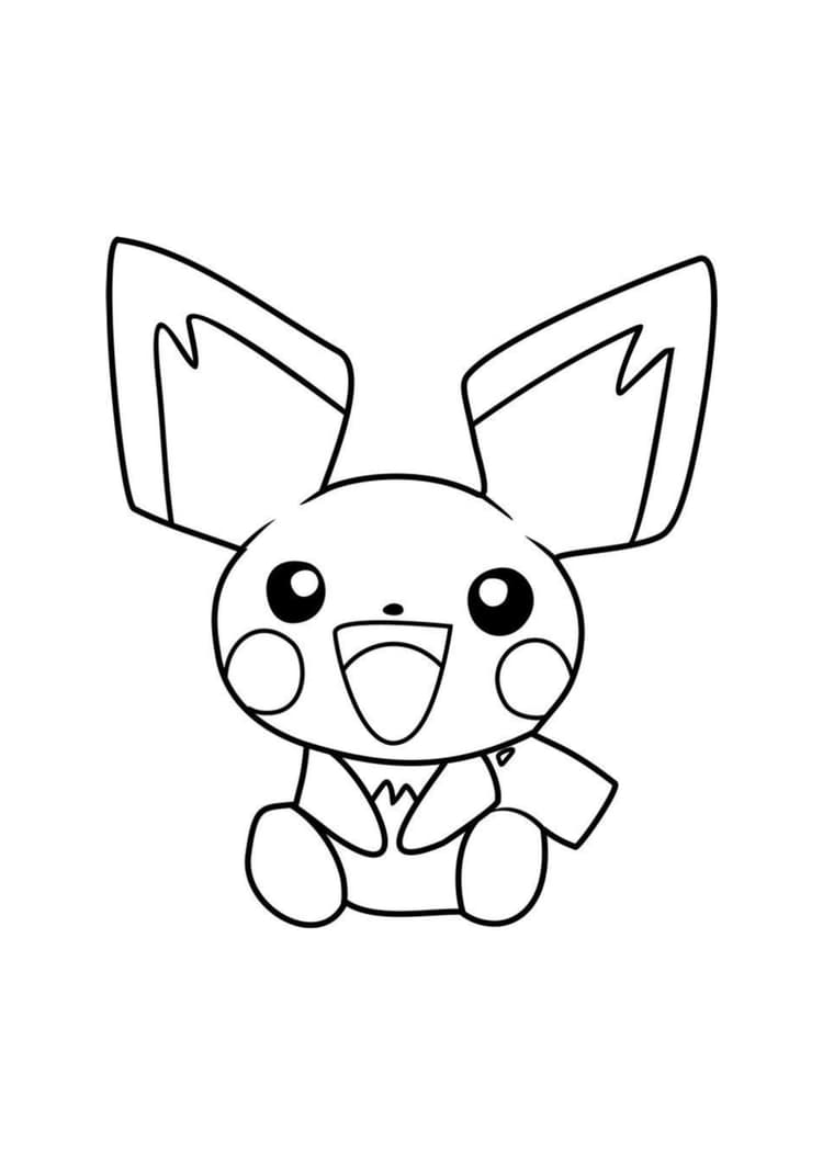 Coloriage Pichu (A4) à imprimer