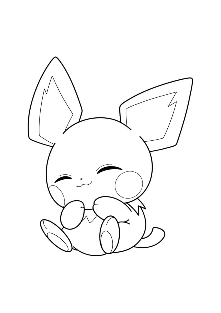 Coloriage Pichu (A4) à imprimer