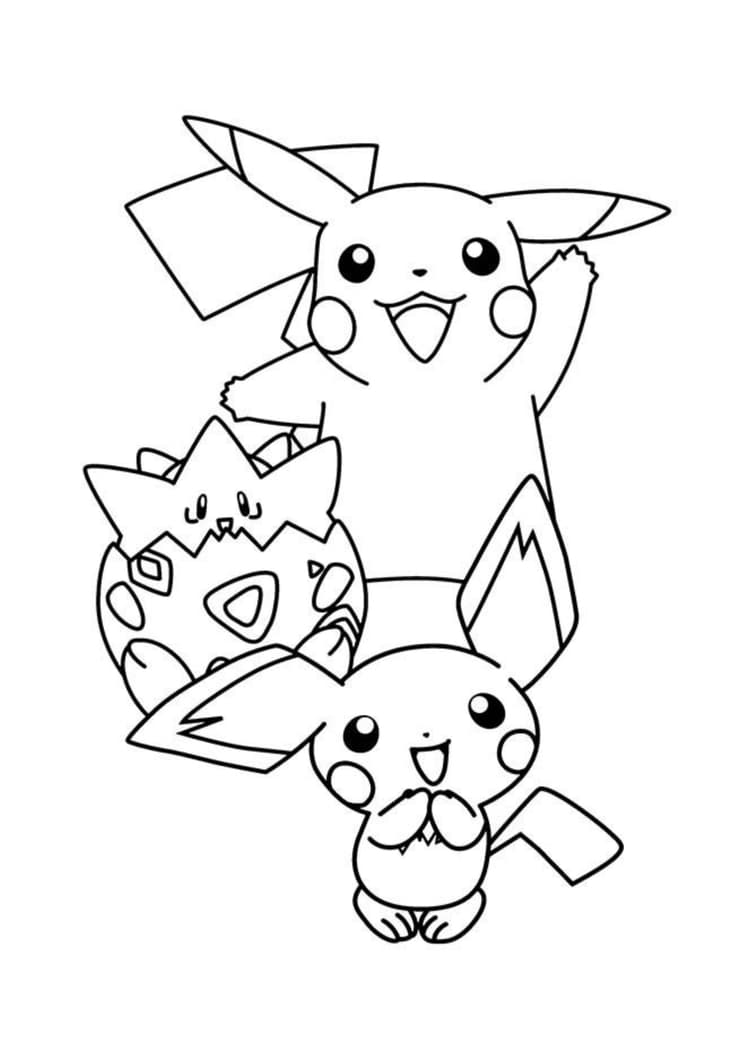 Coloriage Pichu (A4) à imprimer