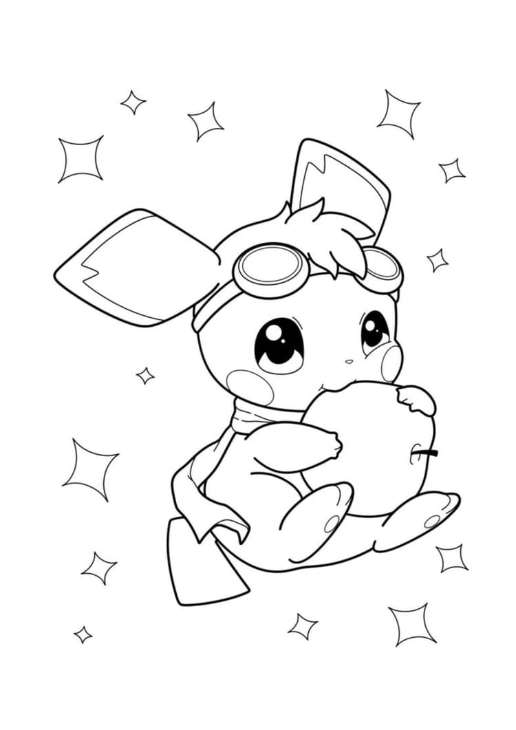 Coloriage Pichu (A4) à imprimer