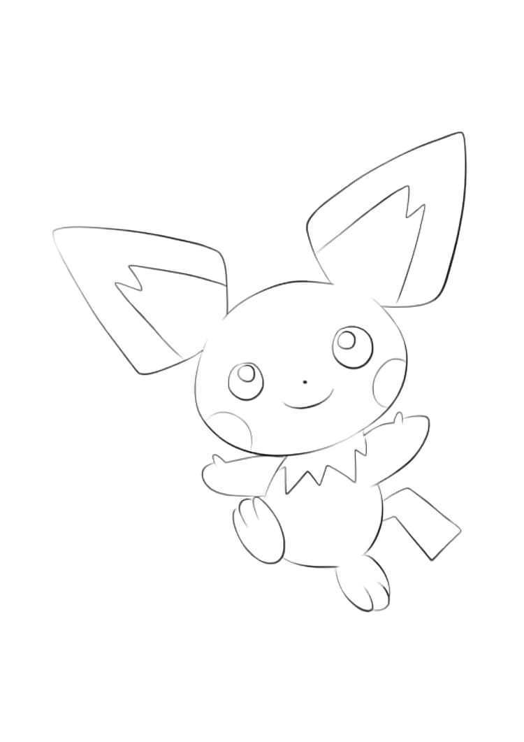 Coloriage Pichu (A4) à imprimer