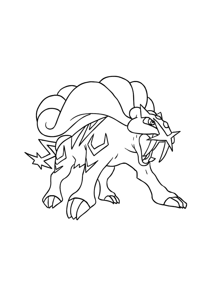 Coloriage Raikou (A4) à imprimer