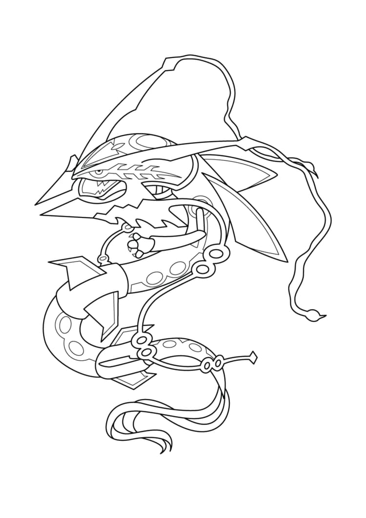 Coloriage Rayquaza (A4) à imprimer