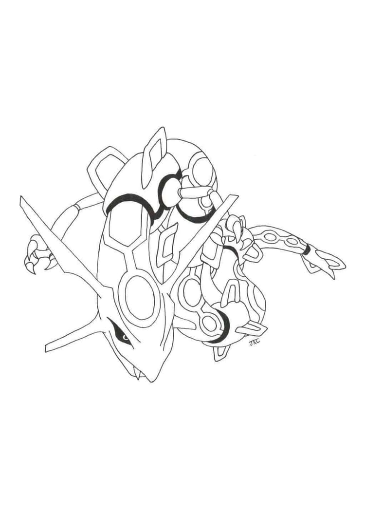 Coloriage Rayquaza (A4) à imprimer