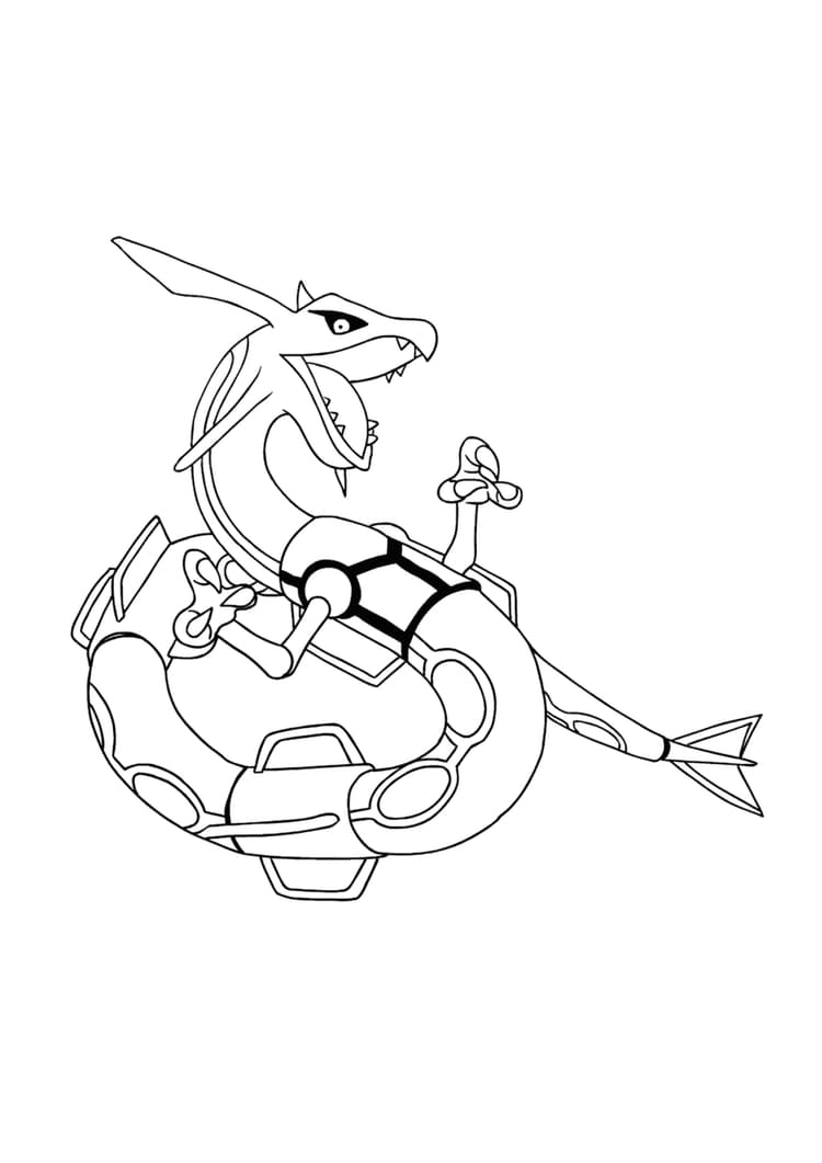 Coloriage Rayquaza (A4) à imprimer