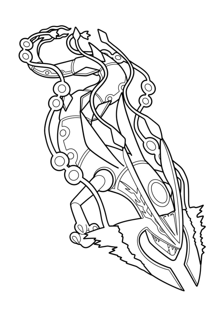 Coloriage Rayquaza (A4) à imprimer