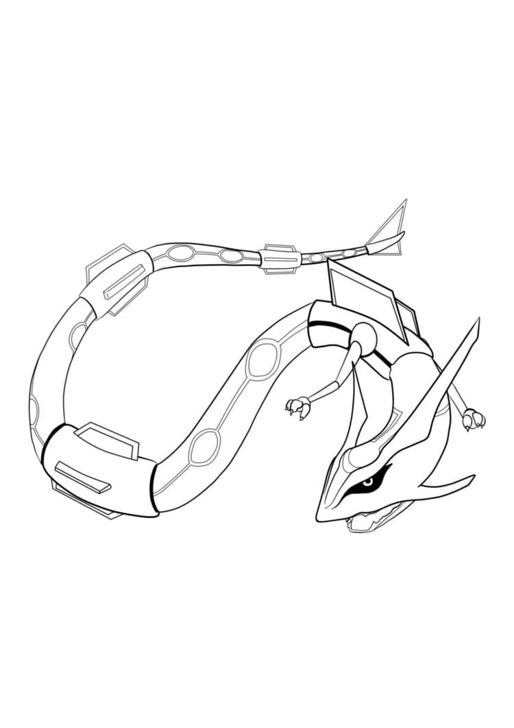 Coloriage Rayquaza (A4) à imprimer