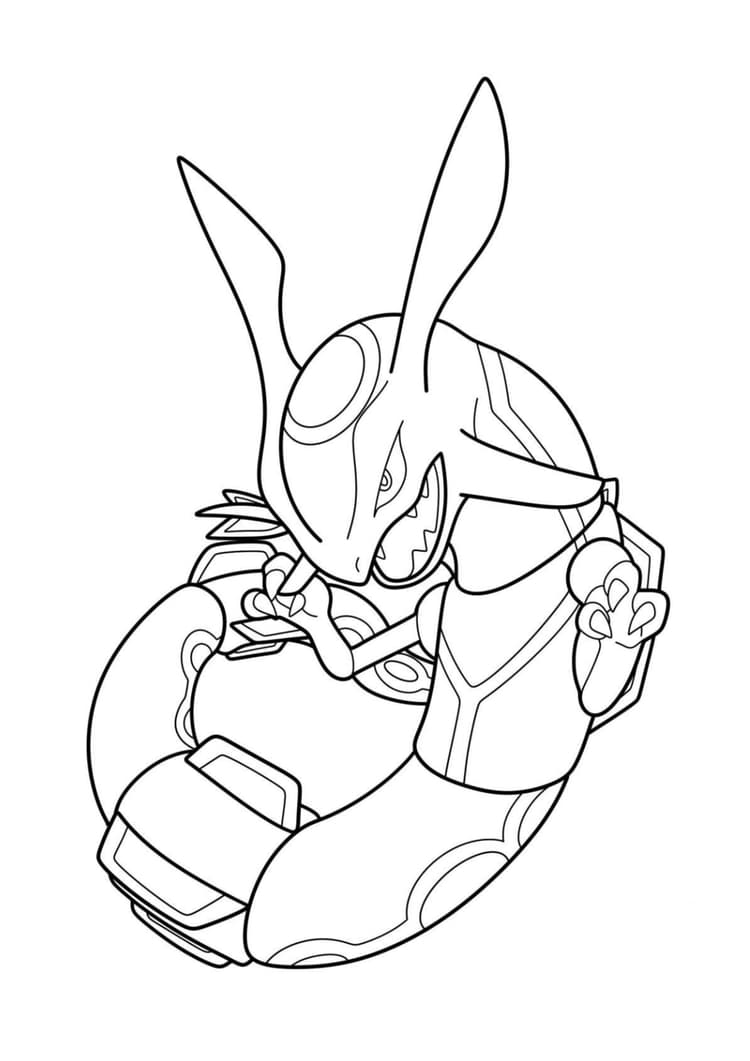 Coloriage Rayquaza (A4) à imprimer