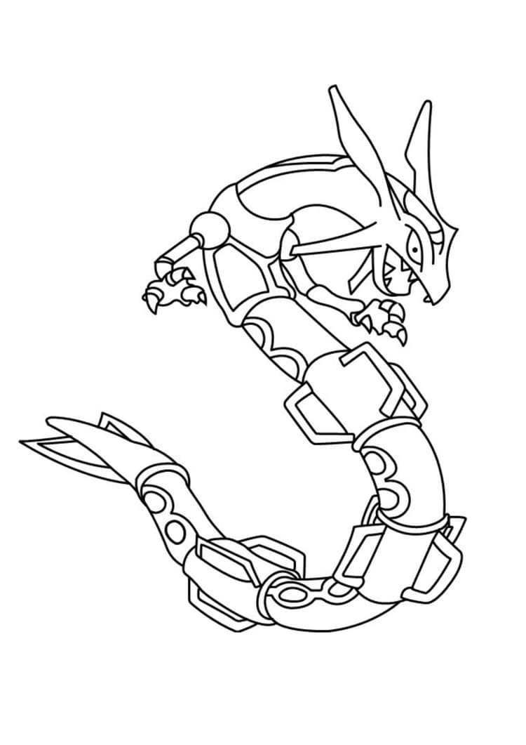 Coloriage Rayquaza (A4) à imprimer