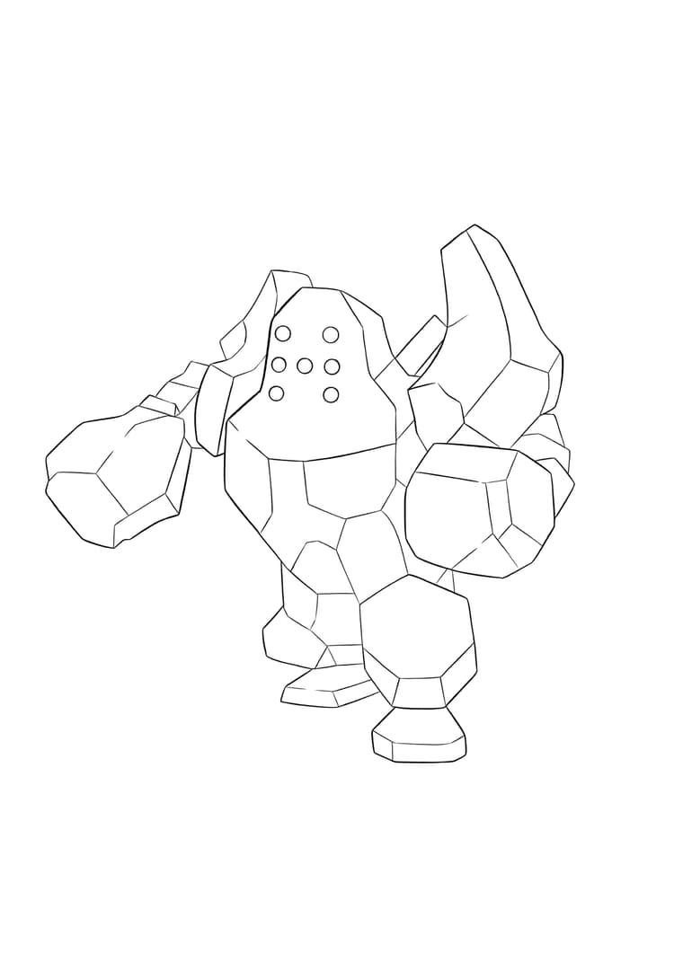 Coloriage Regirock (A4) à imprimer