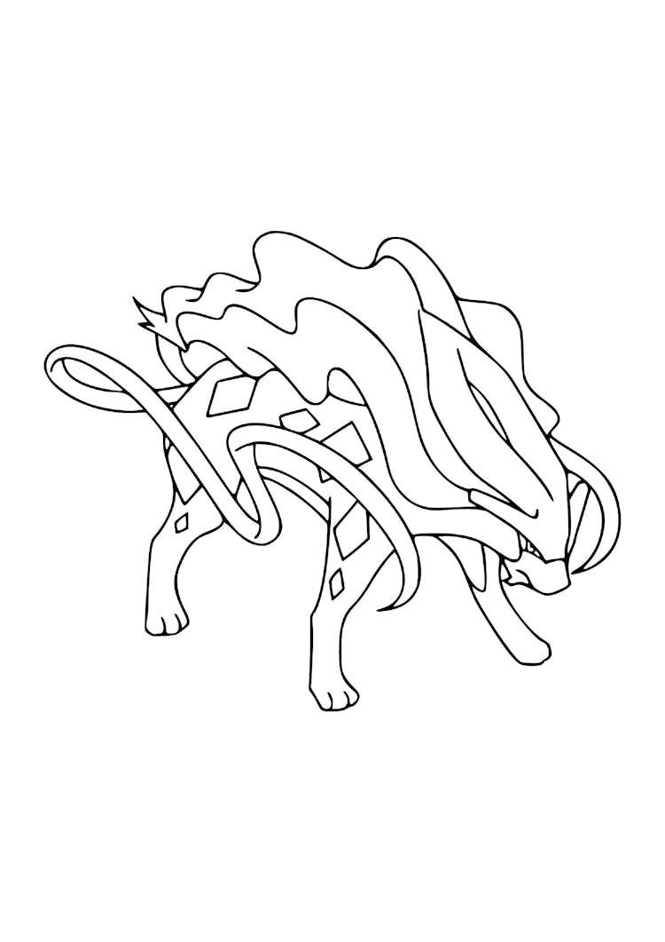 Coloriage Suicune (A4) à imprimer