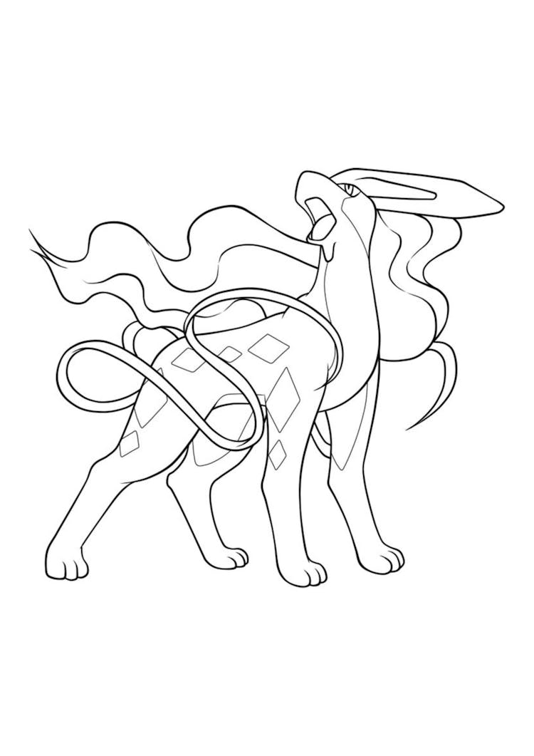 Coloriage Suicune (A4) à imprimer