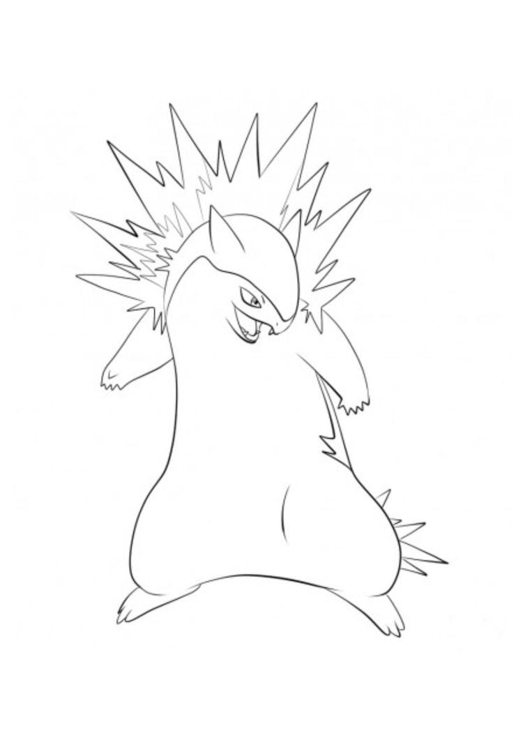 Coloriage Typhlosion (A4) à imprimer