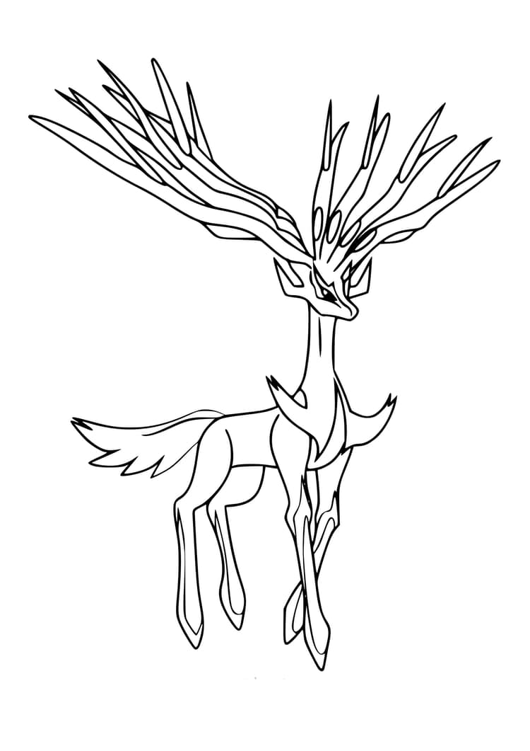 Coloriage Xerneas (A4) à imprimer