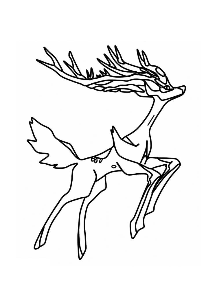 Coloriage Xerneas (A4) à imprimer